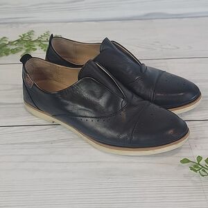 Pikolinos Santorini Black Learher Oxford Flats Womens Size 9/9.5 (EU 40)